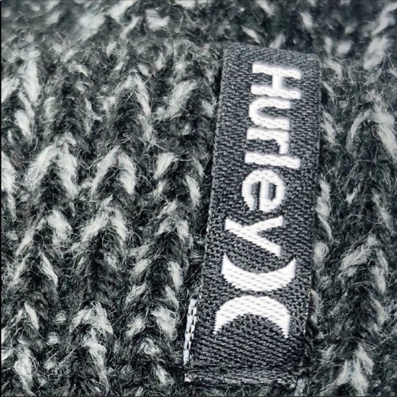 Hurley Unisex Max Cuff Slouchy 2.0 Knit Black Gray Beanie Winter Space Dye - Picture 4 of 11